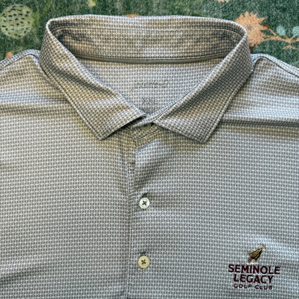 Johnnie-O Seminole Legacy Golf Club Polo Shirt Mens XXL‎ Grey Performance Golf